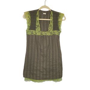 Fossil Sleeveless Tunic Blouse Women Small Green